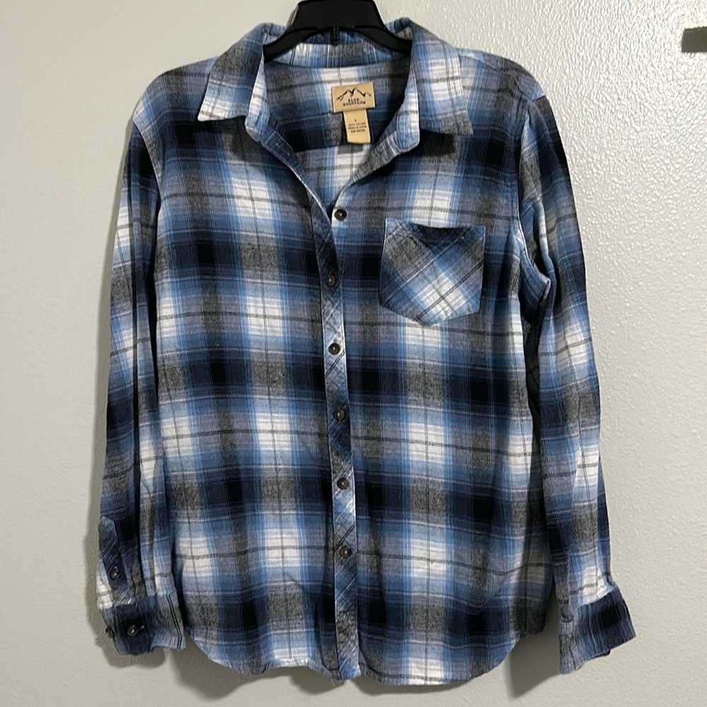 Plaid long sleeve 100% cotton shirt